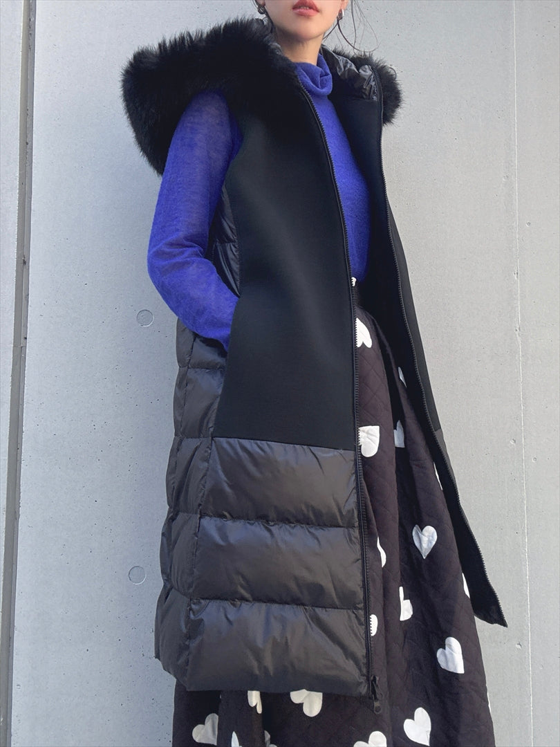 long down vest – miele grande
