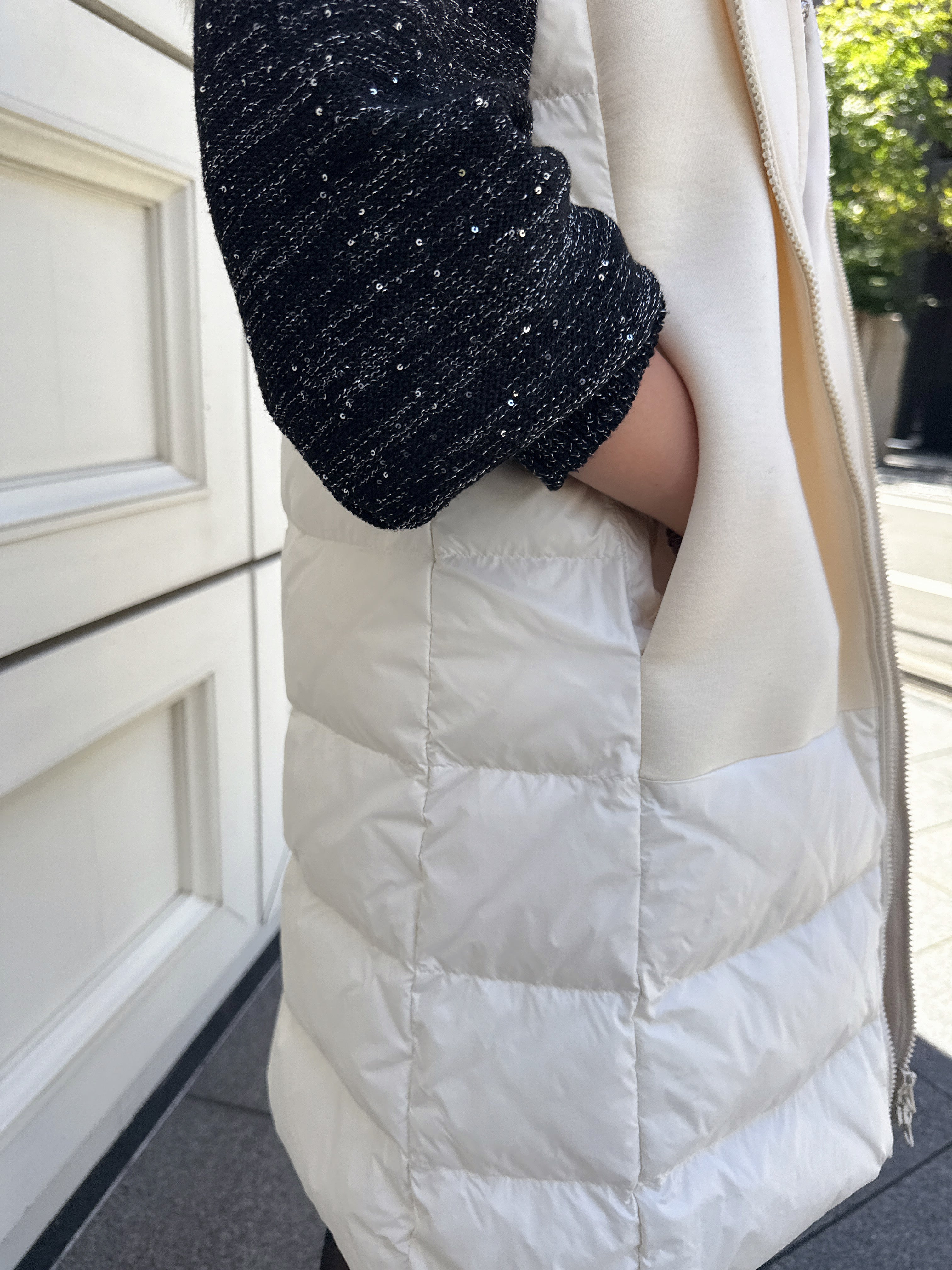 long down vest – miele grande
