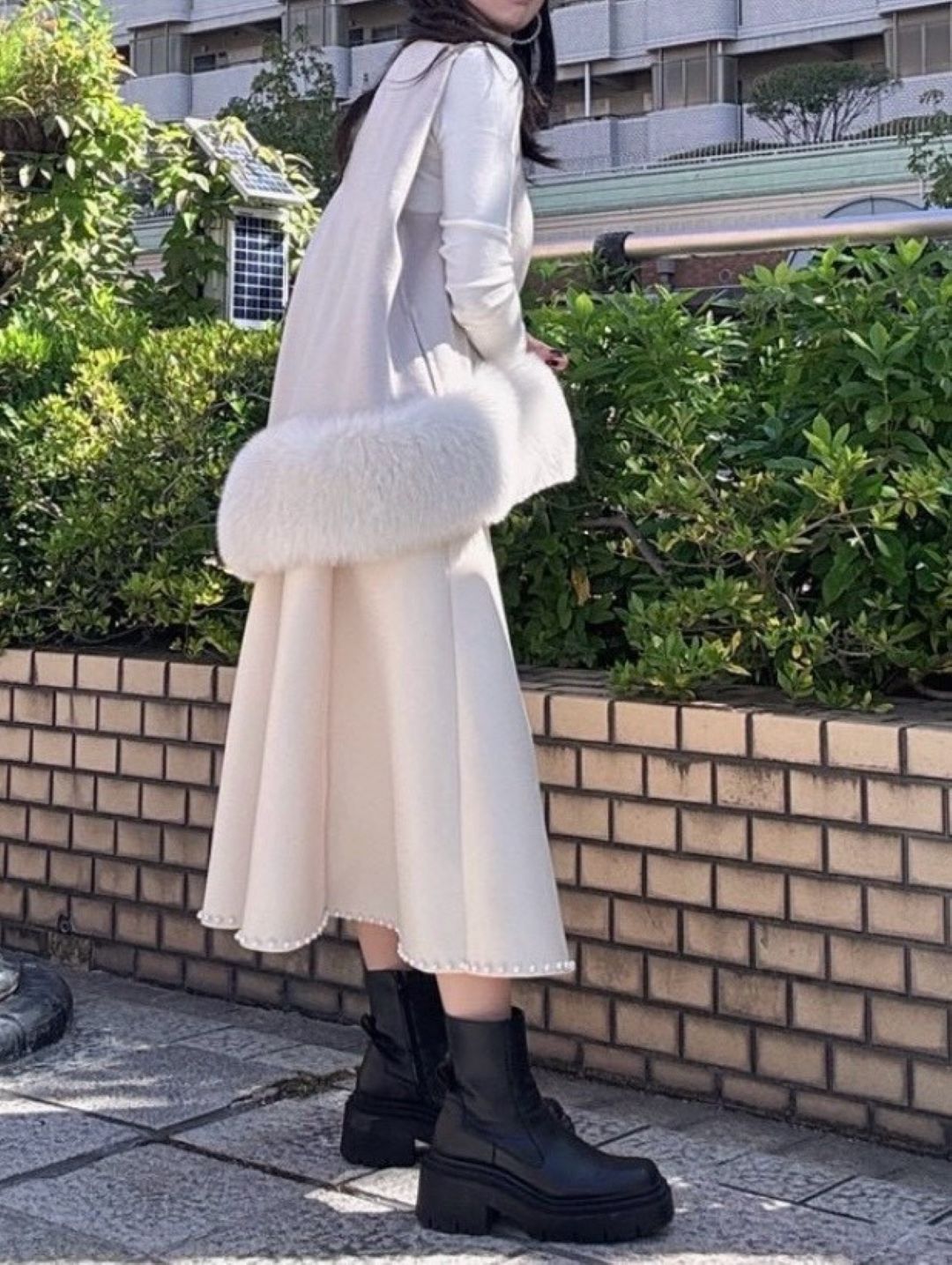fur wool vest　