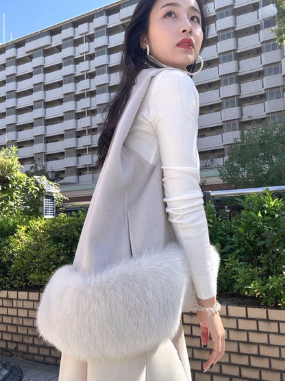 fur wool vest　