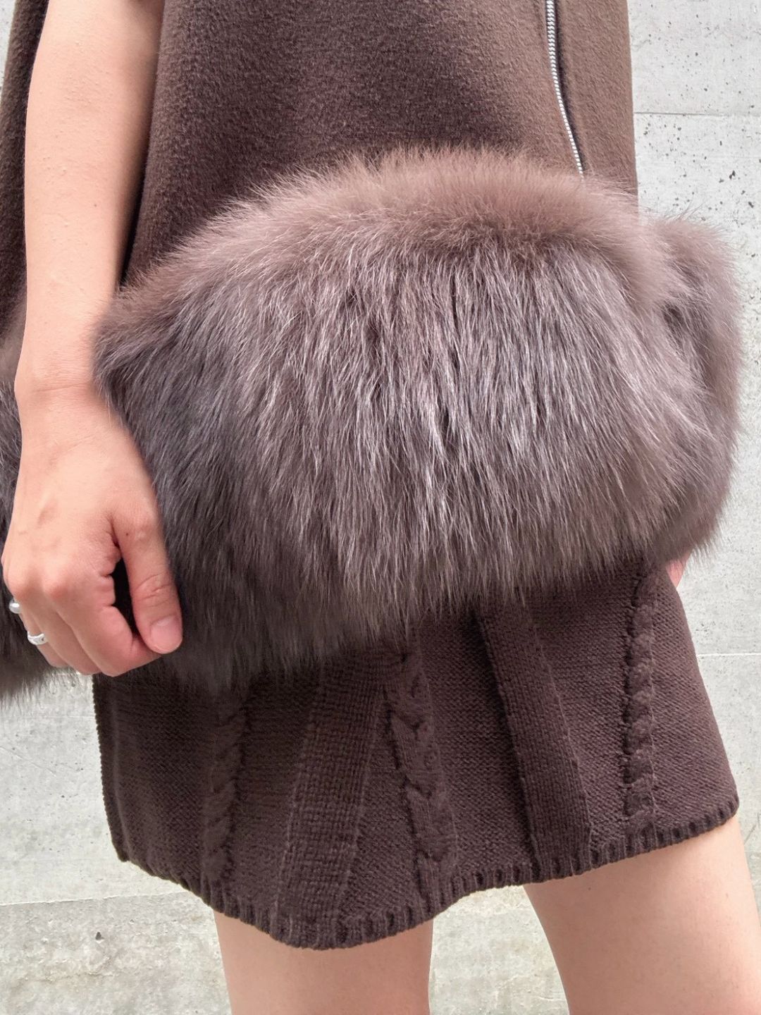 fur wool vest　