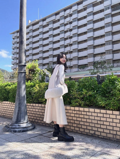 fur wool vest　