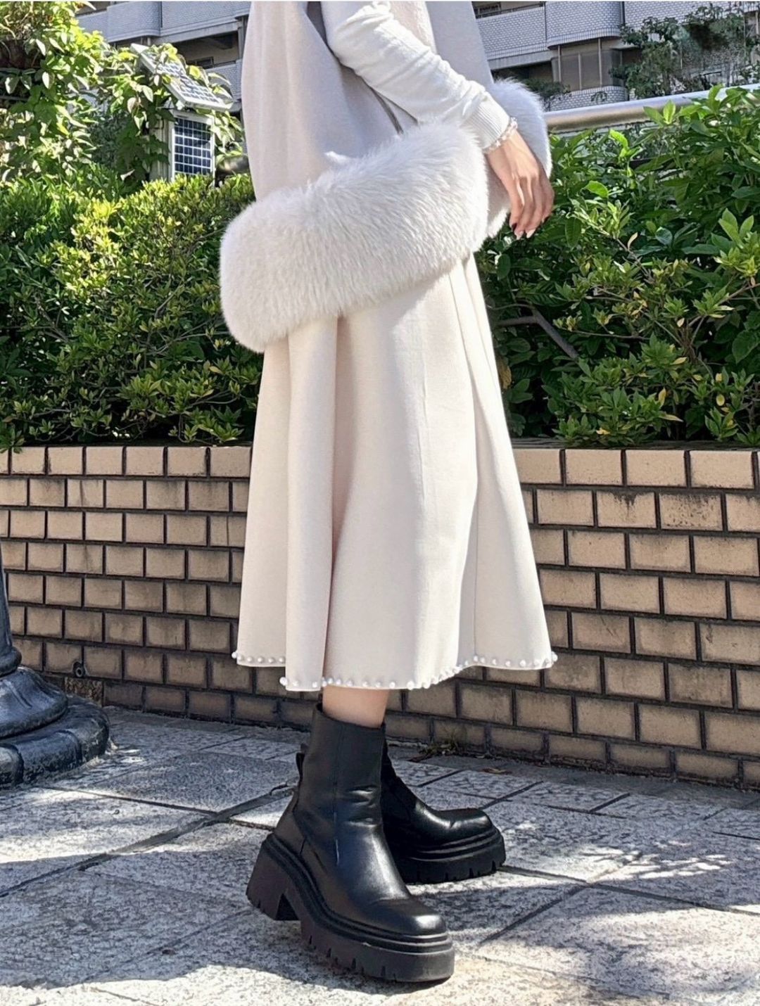 fur wool vest　