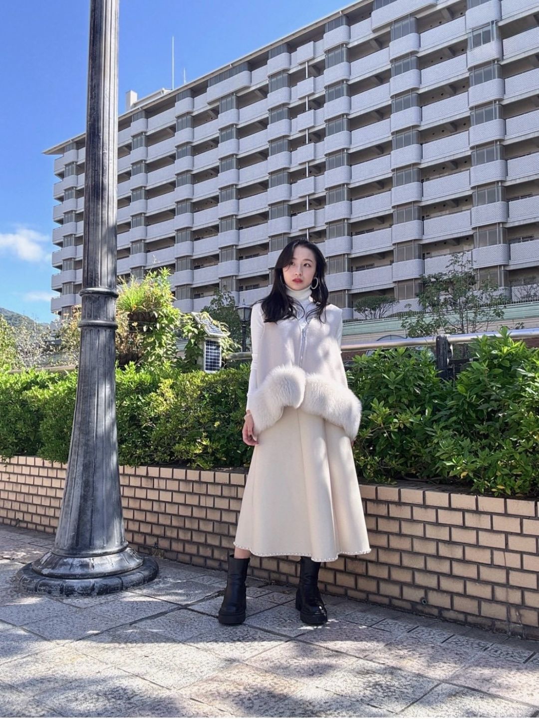 fur wool vest　