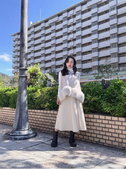 fur wool vest　