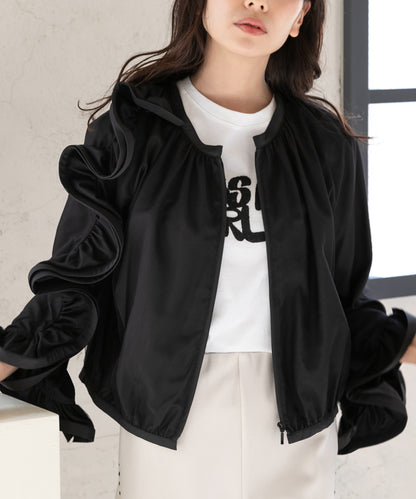 three-dimensional frills  blouson