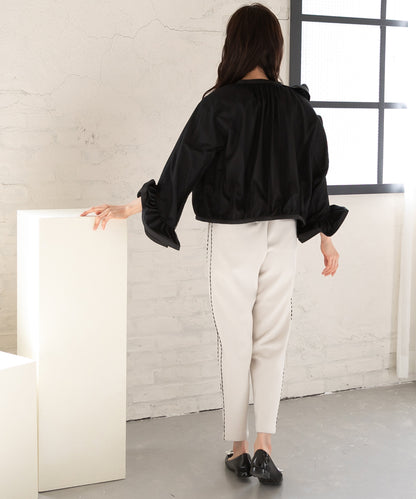 three-dimensional frills  blouson