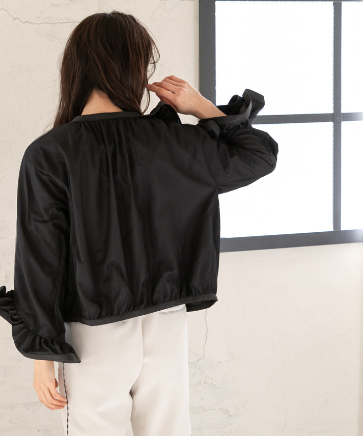 three-dimensional frills  blouson