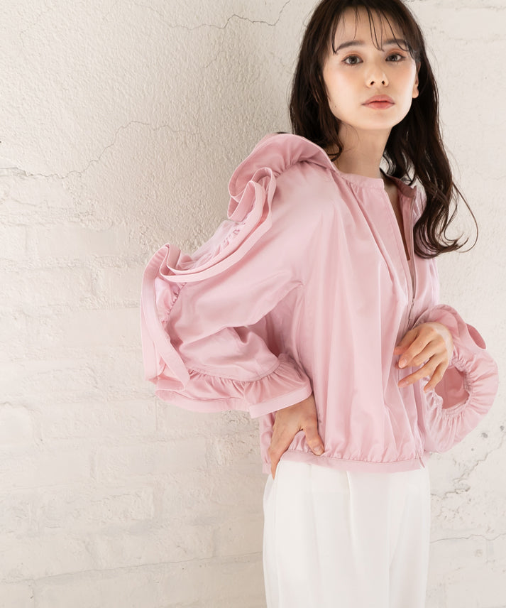 three-dimensional frills  blouson