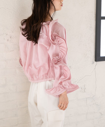 three-dimensional frills  blouson