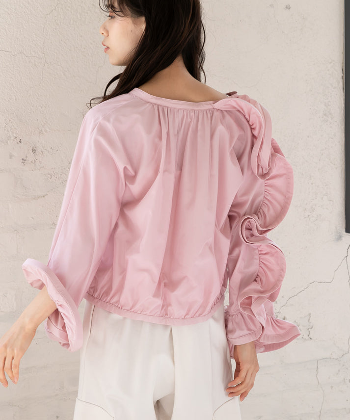 three-dimensional frills  blouson