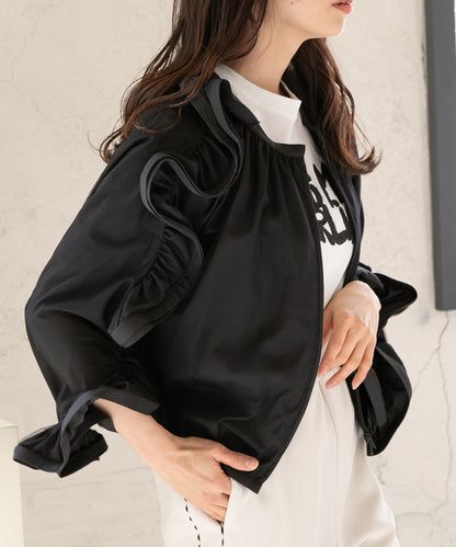 three-dimensional frills  blouson