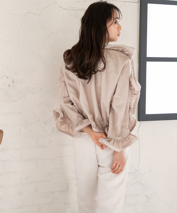 three-dimensional frills  blouson