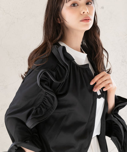 three-dimensional frills  blouson