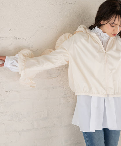 three-dimensional frills  blouson