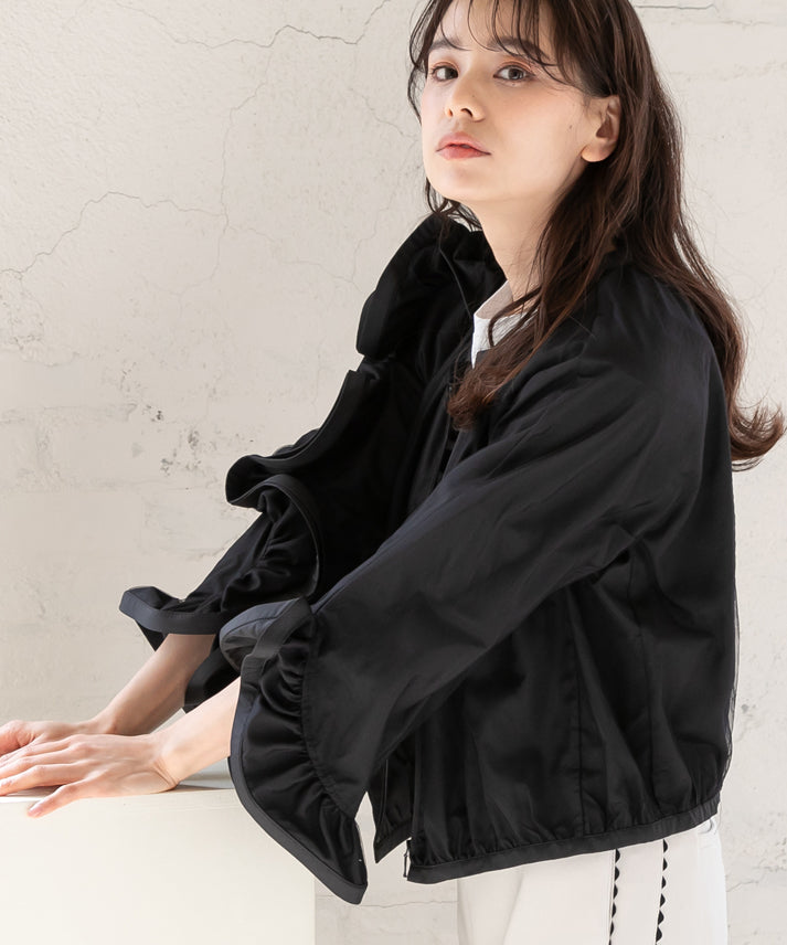 three-dimensional frills  blouson