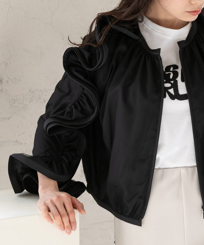 three-dimensional frills  blouson