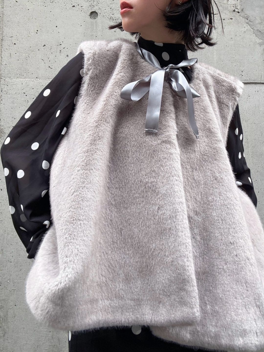 fake fur flare poncho