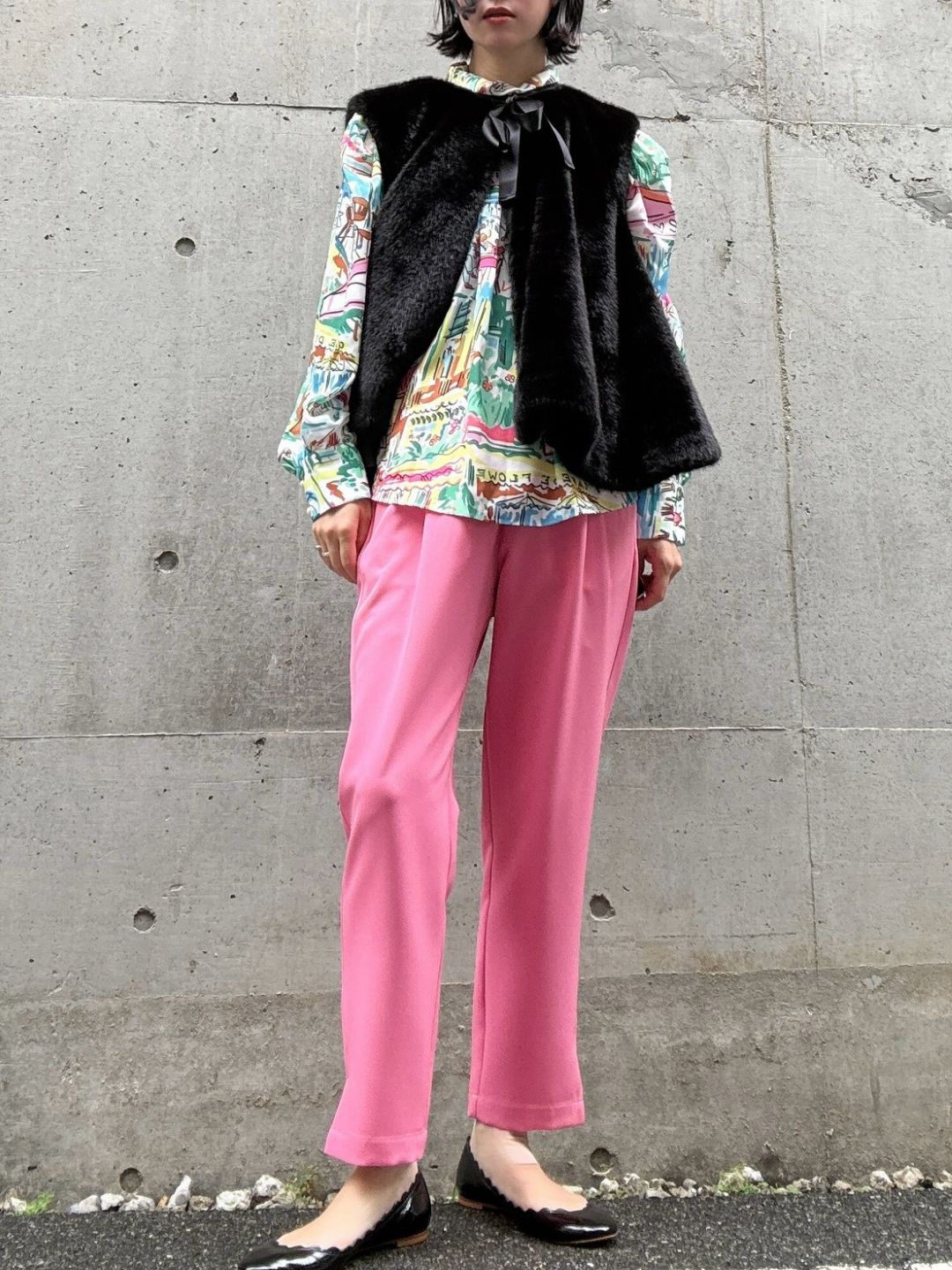 fake fur flare poncho