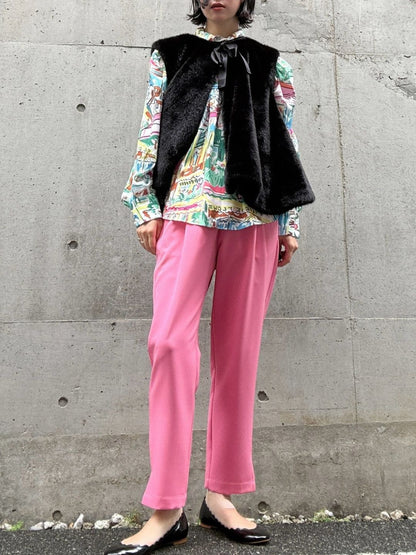 fake fur flare poncho