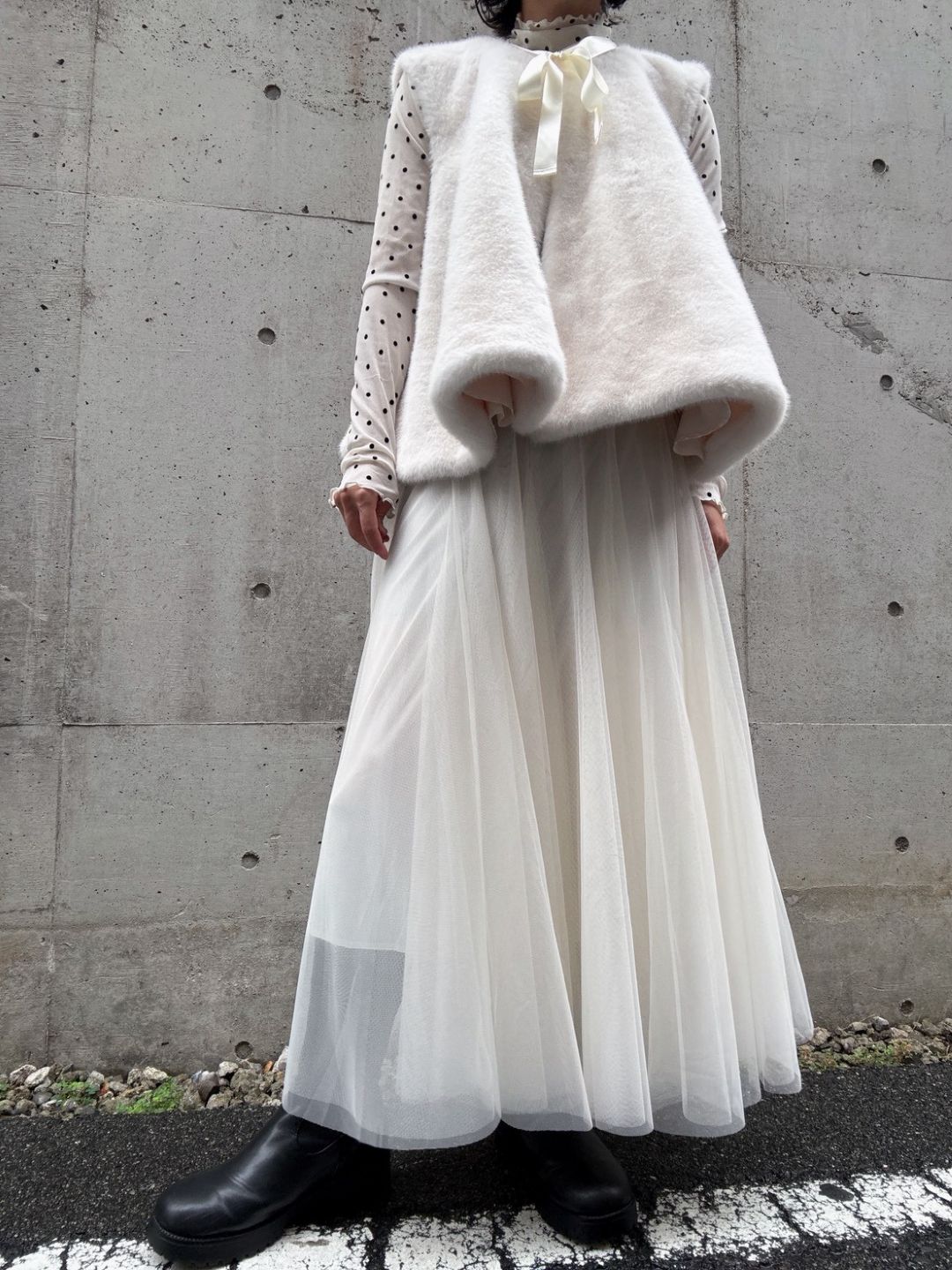 fake fur flare poncho