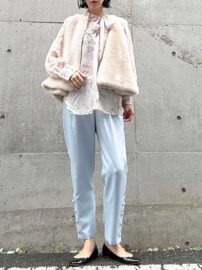 fake fur flare poncho