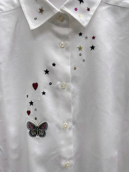 VILAGALLO camisa blanca bordados hotel shirt