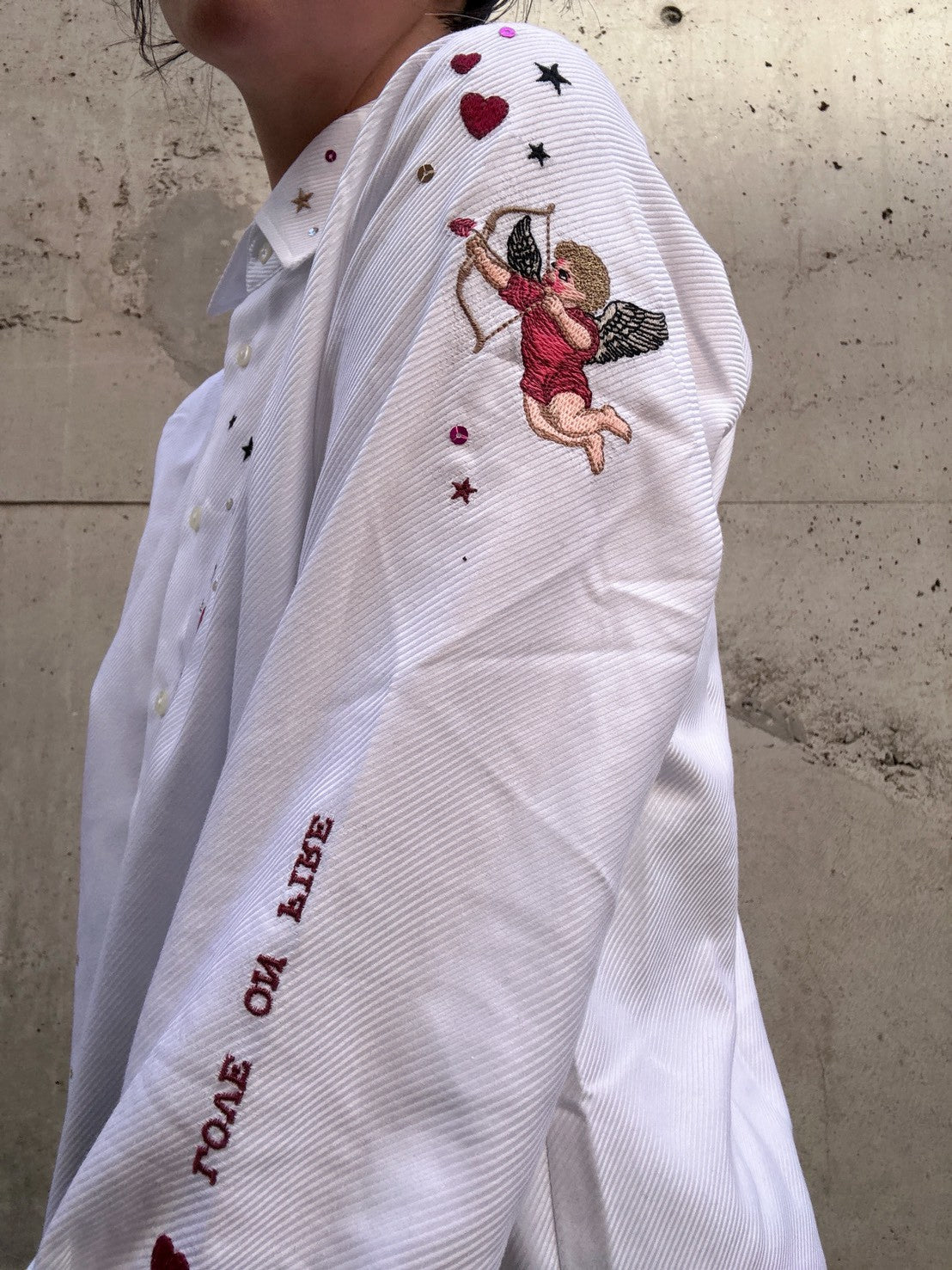 VILAGALLO camisa blanca bordados hotel shirt