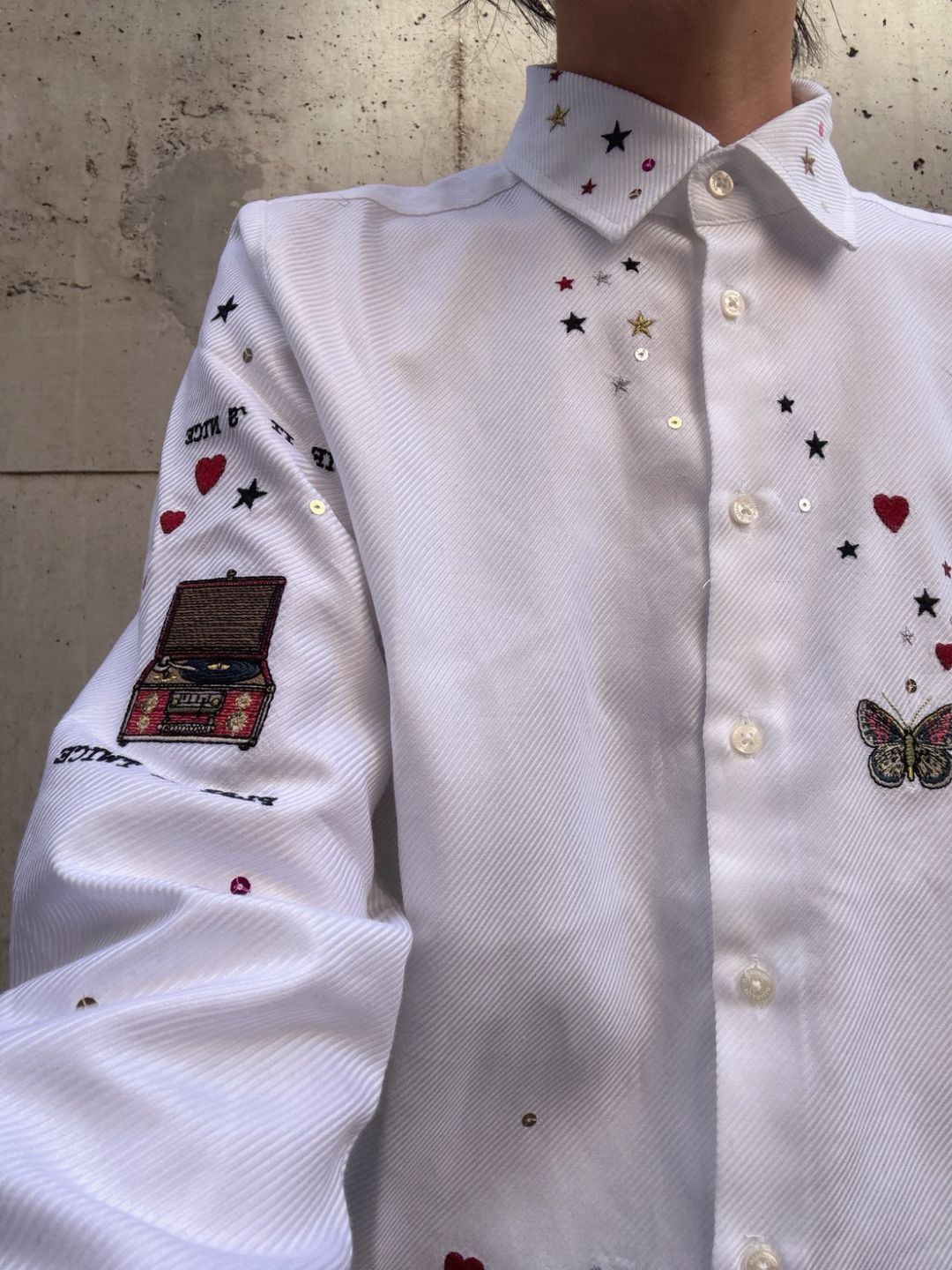 VILAGALLO camisa blanca bordados hotel shirt