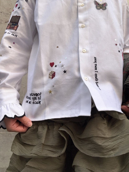VILAGALLO camisa blanca bordados hotel shirt