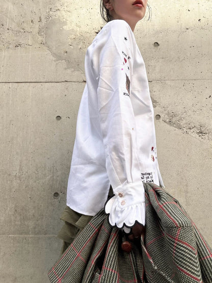 VILAGALLO camisa blanca bordados hotel shirt