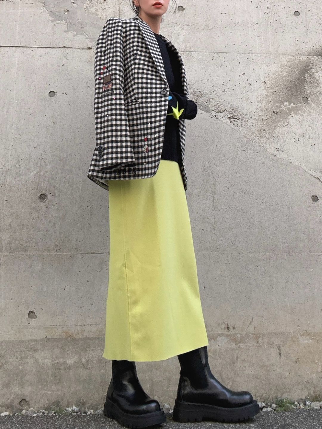 VILAGALLO chaqueta lana vichy jacket