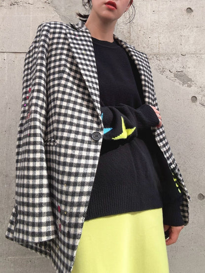 VILAGALLO chaqueta lana vichy jacket