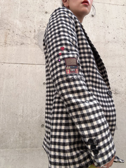 VILAGALLO chaqueta lana vichy jacket