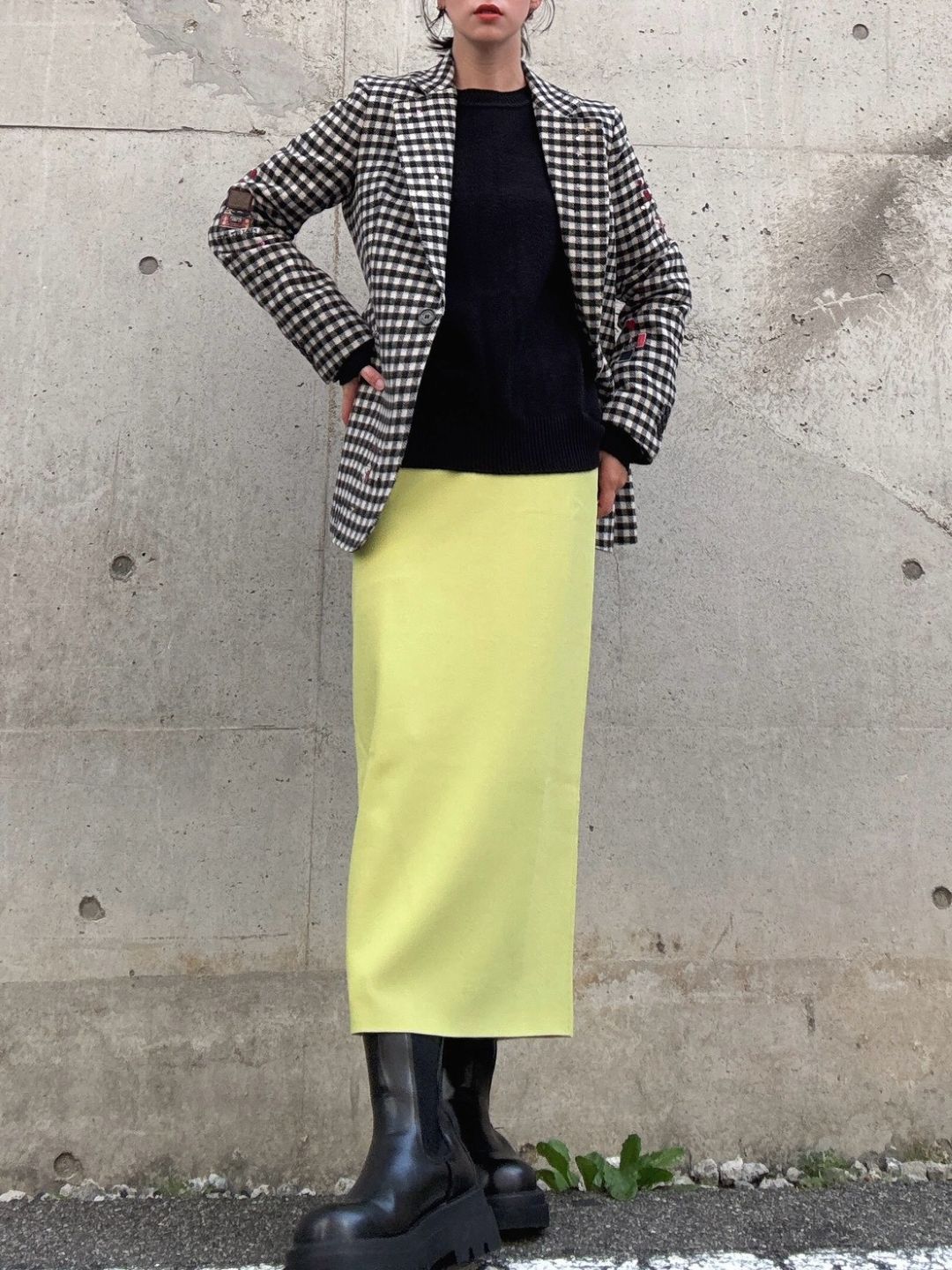 VILAGALLO chaqueta lana vichy jacket