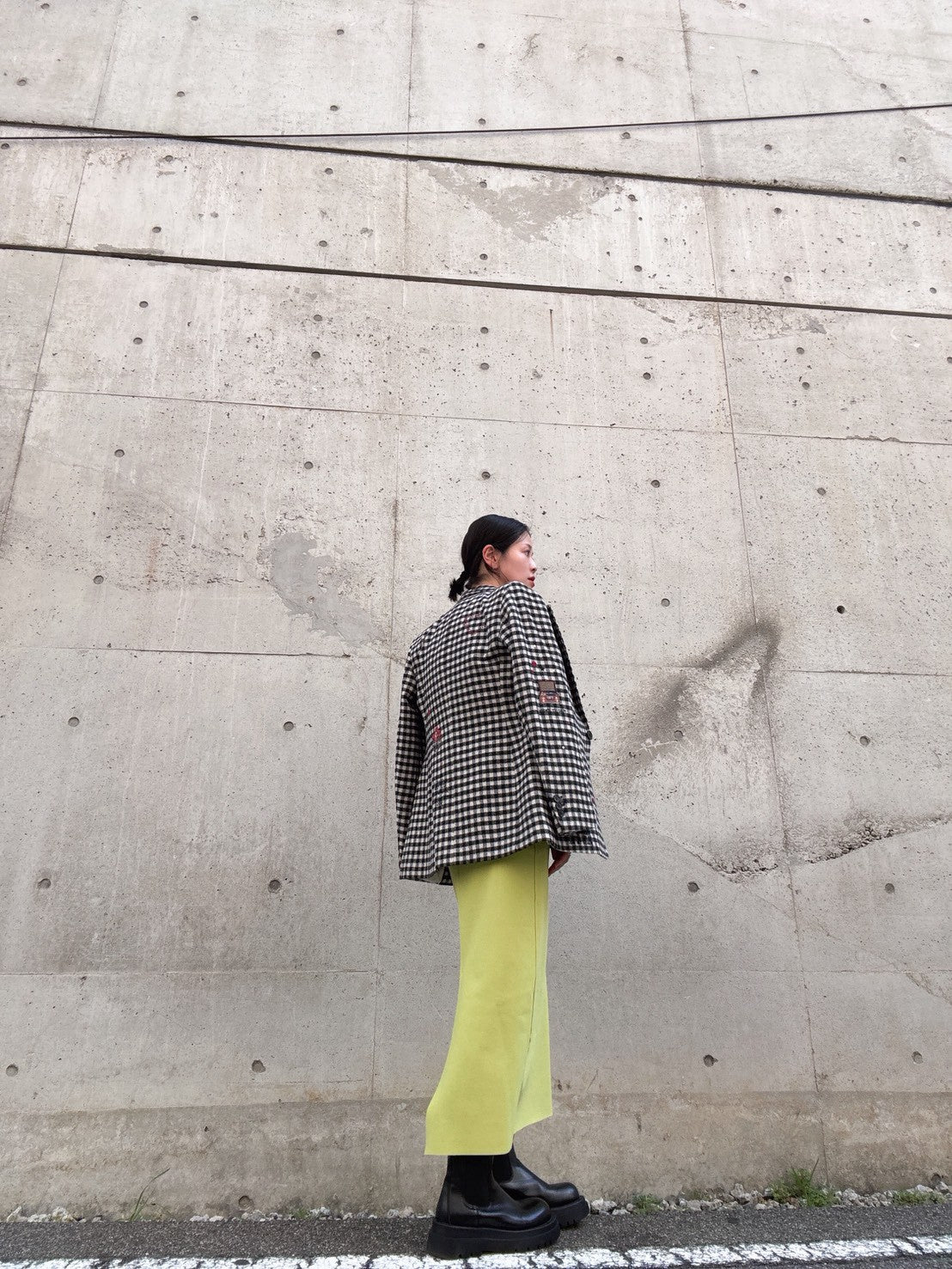 VILAGALLO chaqueta lana vichy jacket