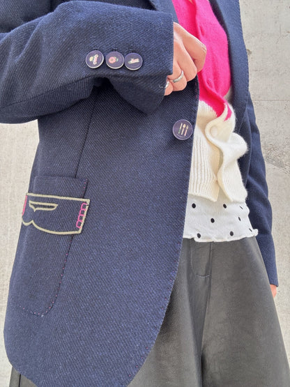 VILAGALLO CHAQUETA LANA MARINO jkt