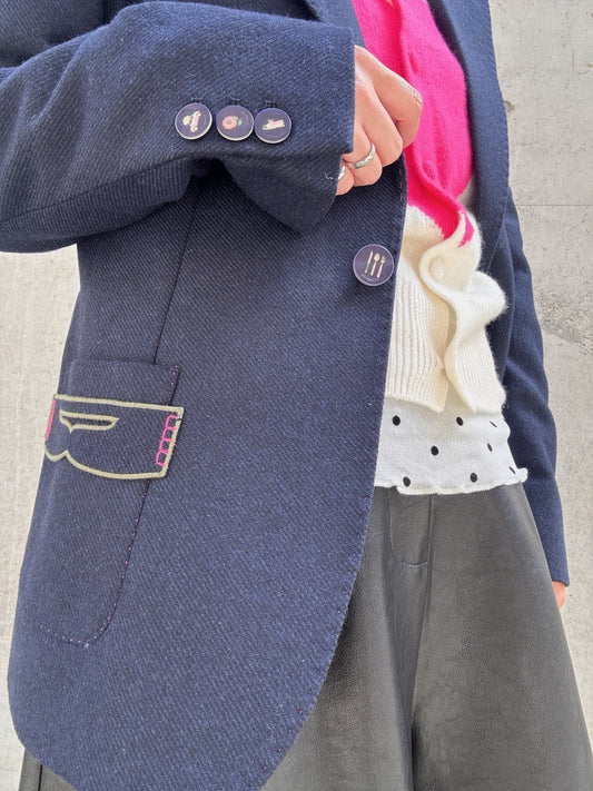 VILAGALLO chaqueta lana marino jacket