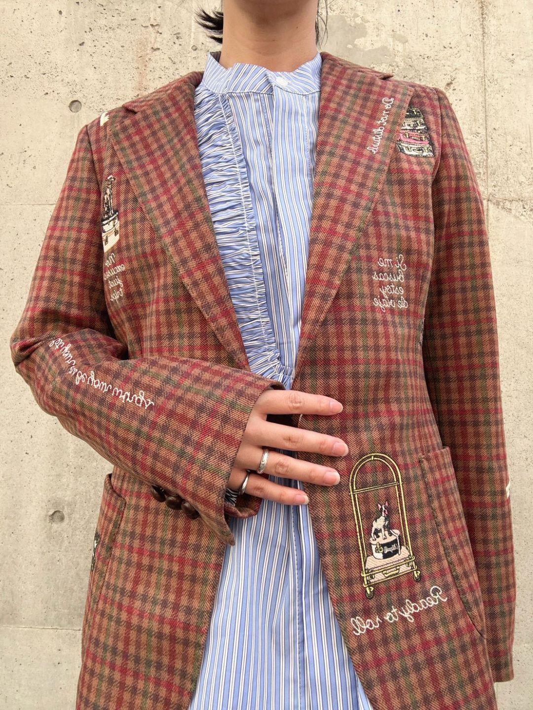 VILAGALLO chaqueta bordado hotelpata de gallo teja jacket
