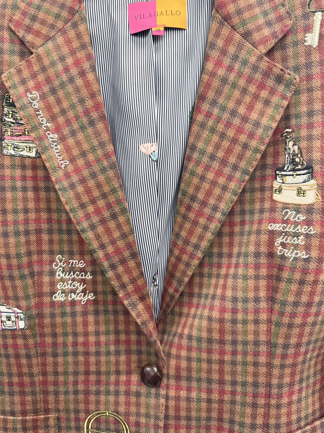 VILAGALLO chaqueta bordado hotelpata de gallo teja jacket
