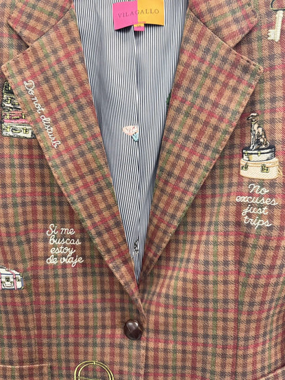 VILAGALLO chaqueta bordado hotelpata de gallo teja jacket