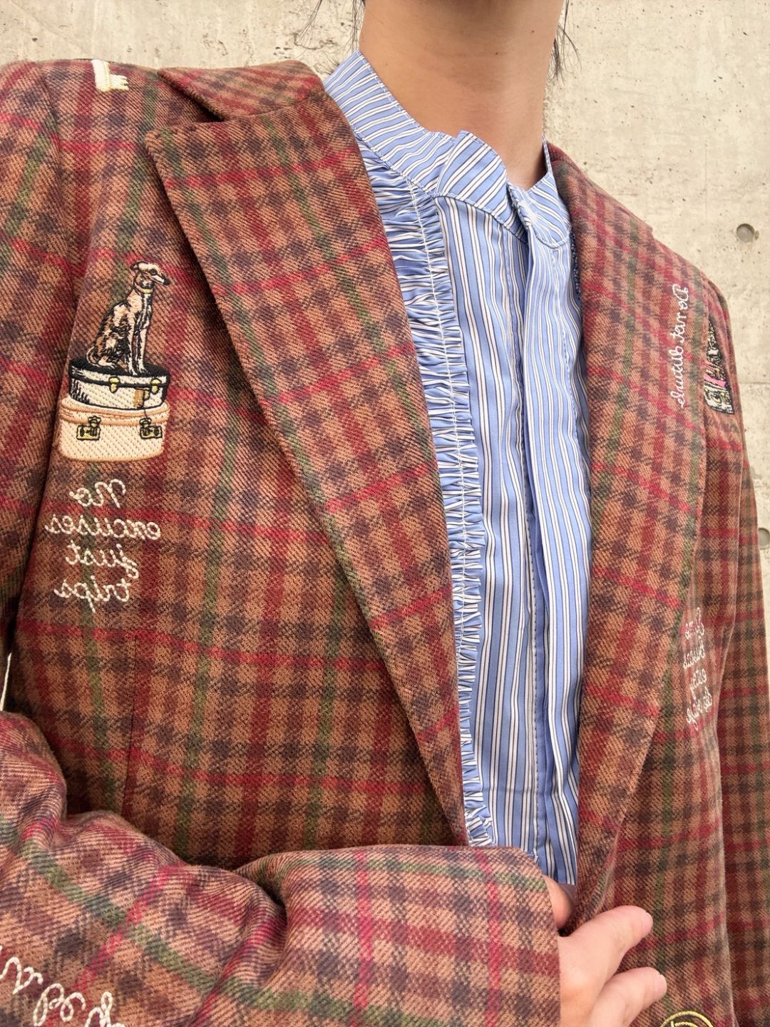 VILAGALLO chaqueta bordado hotelpata de gallo teja jacket