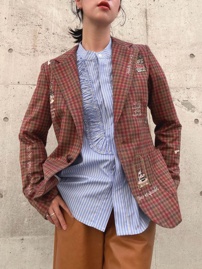 VILAGALLO chaqueta bordado hotelpata de gallo teja jacket