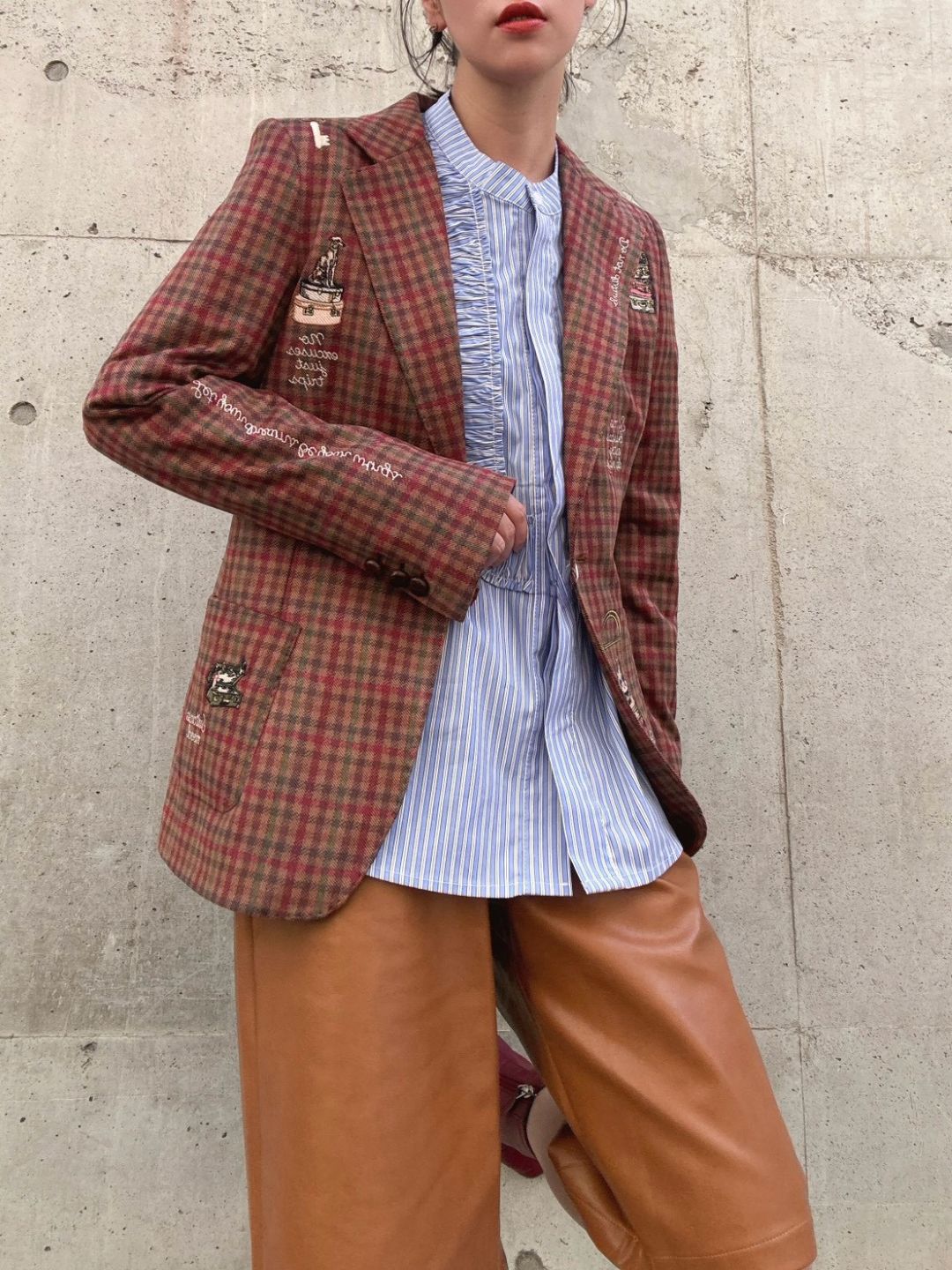 VILAGALLO chaqueta bordado hotelpata de gallo teja jacket