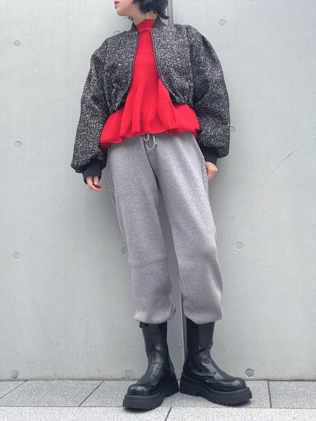 thin rib knit pants