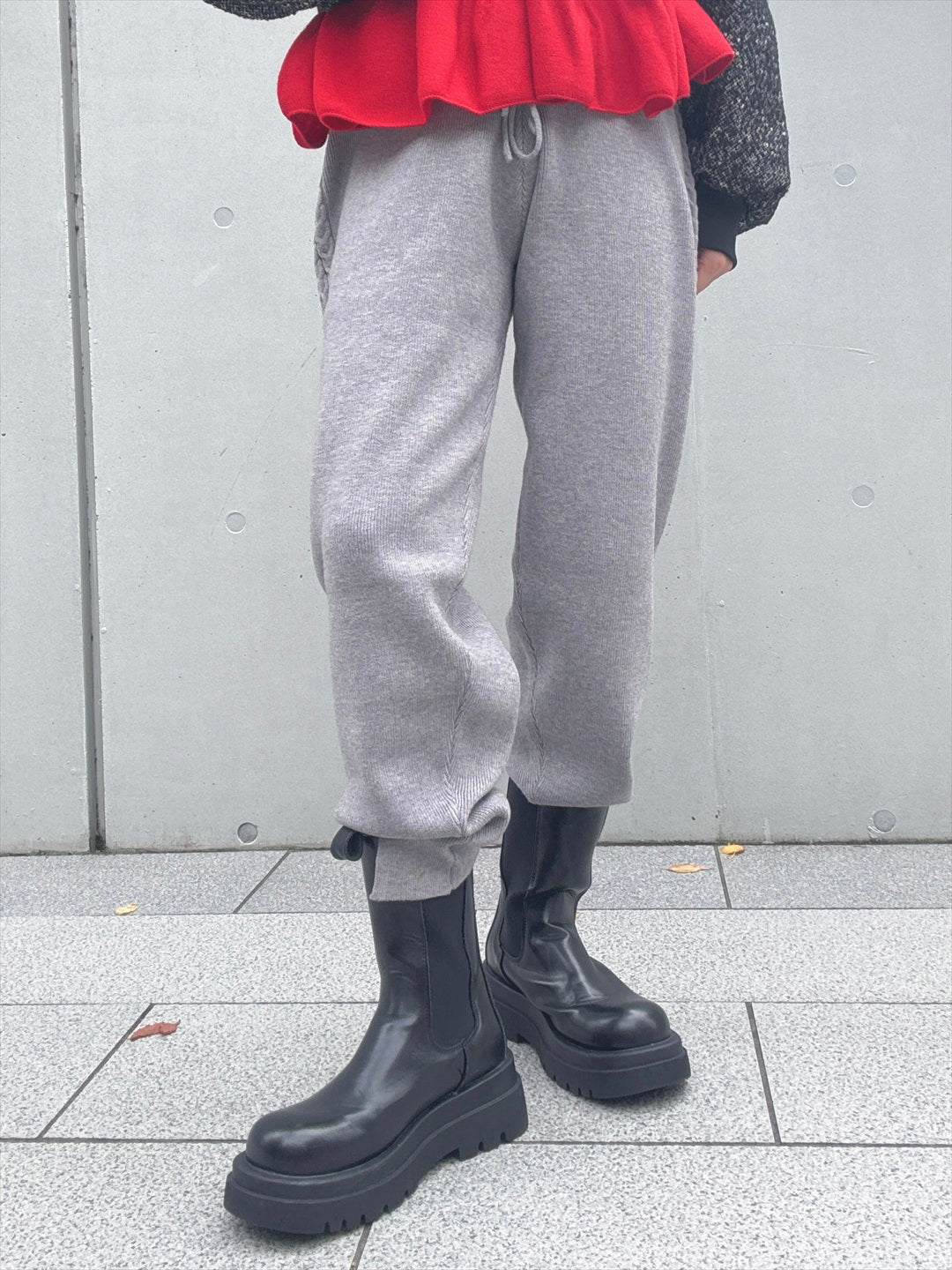 thin rib knit pants