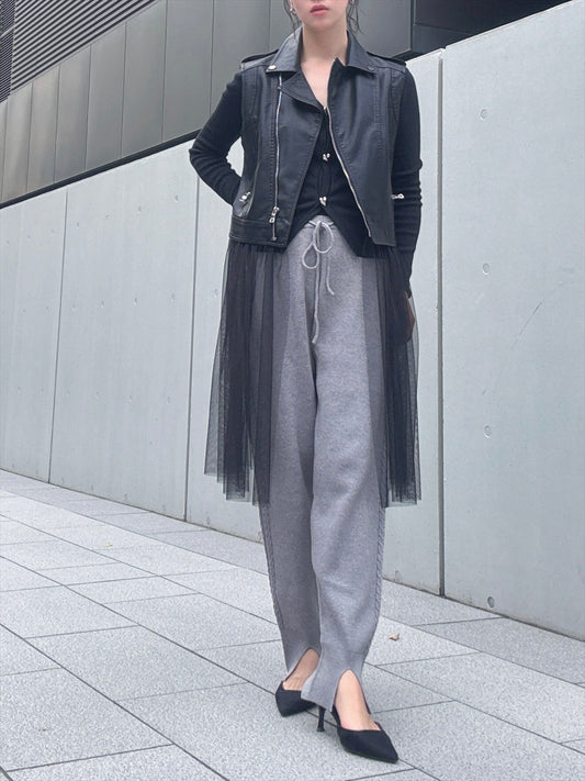 thin rib knit pants