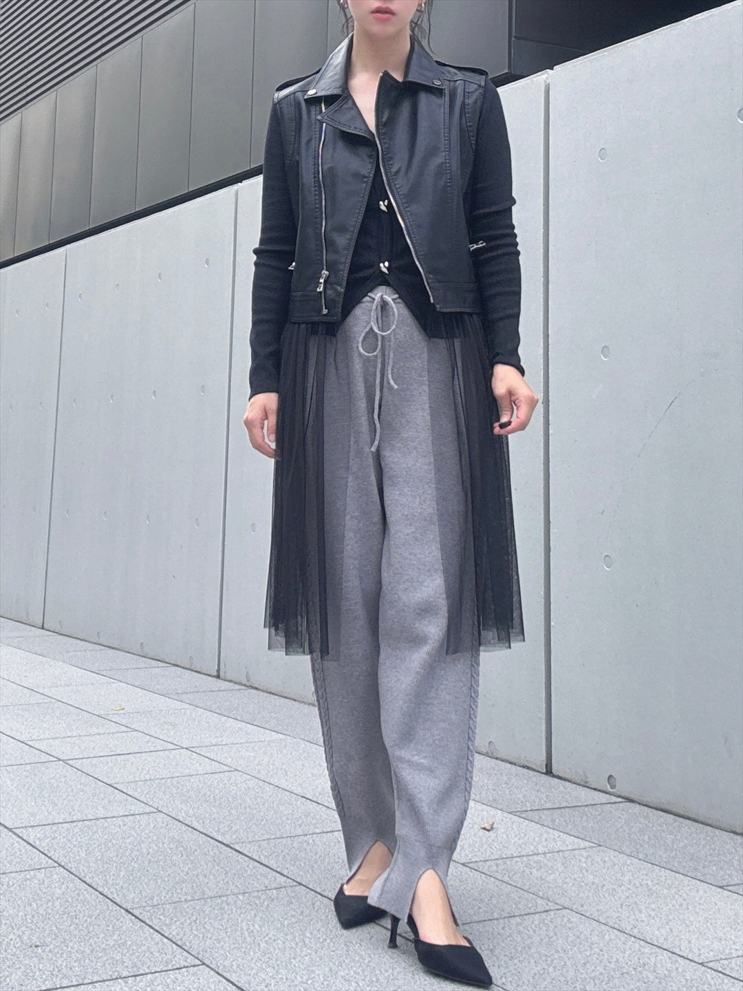 thin rib knit pants