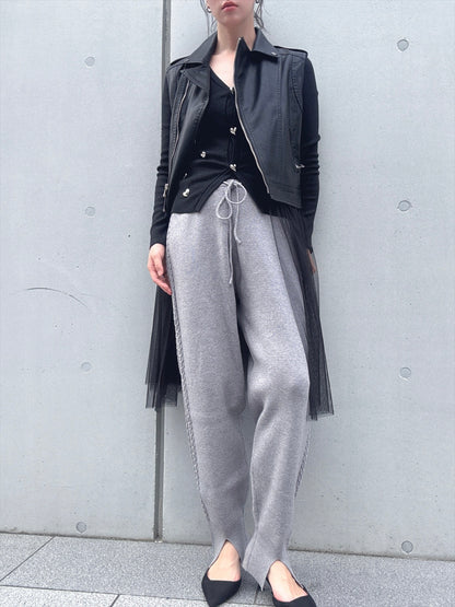 thin rib knit pants