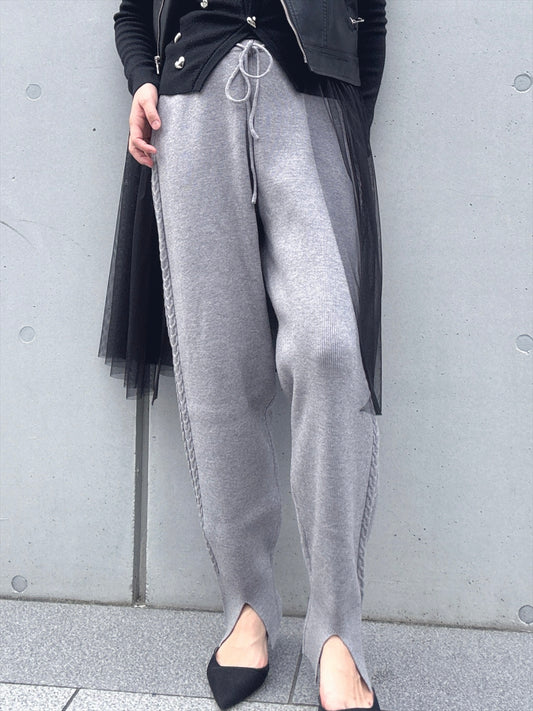thin rib knit pants